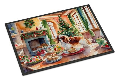 Cavalier Spaniel Christmas Cookies Doormat Front Door Mat Indoor Outdoor Rugs for Entryway, Non Slip Washable Low Pile, 24H X 36W -L