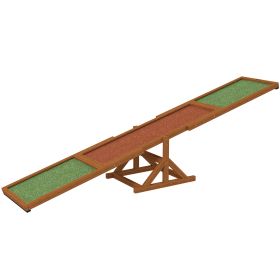 PawHut Wooden Dog Agility Seesaw for Training and Exercise, Weather Resistant, 83" L x 16" W x 14" H, Orange-L
