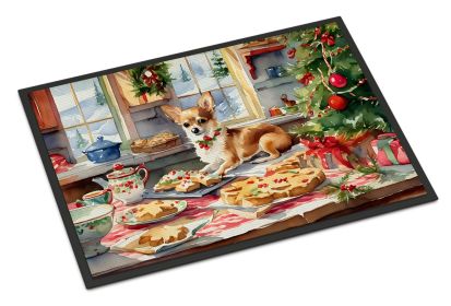 Chihuahua Christmas Cookies Doormat Front Door Mat Indoor Outdoor Rugs for Entryway, Non Slip Washable Low Pile, 24H X 36W -M