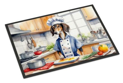 Saluki The Chef Doormat Front Door Mat Indoor Outdoor Rugs for Entryway, Non Slip Washable Low Pile, 24H X 36W -B