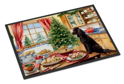 Irish Water Spaniel Christmas Cookies Doormat Front Door Mat Indoor Outdoor Rugs for Entryway, Non Slip Washable Low Pile, 24H X 36W -D