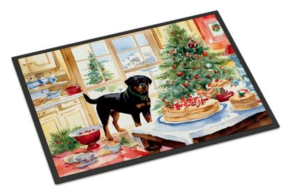 Rottweiler Christmas Cookies Doormat Front Door Mat Indoor Outdoor Rugs for Entryway, Non Slip Washable Low Pile, 24H X 36W -B
