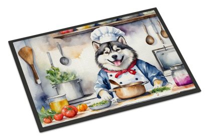 Alaskan Malamute The Chef Doormat Front Door Mat Indoor Outdoor Rugs for Entryway, Non Slip Washable Low Pile, 24H X 36W -H