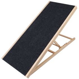 Foldable Wooden Dog Ramp for High Beds Non Slip Heights Adjustable Pet  Ramp for Couch Car SUV
