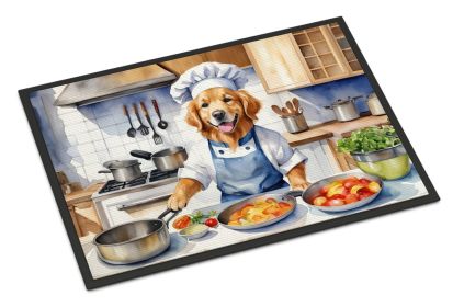 Golden Retriever The Chef Doormat Front Door Mat Indoor Outdoor Rugs for Entryway, Non Slip Washable Low Pile, 24H X 36W -C