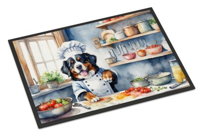 Bernese Mountain Dog The Chef Doormat Front Door Mat Indoor Outdoor Rugs for Entryway, Non Slip Washable Low Pile, 24H X 36W -A