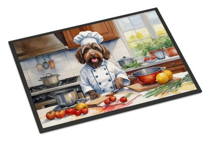 Wirehaired Pointing Griffon The Chef Doormat Front Door Mat Indoor Outdoor Rugs for Entryway, Non Slip Washable Low Pile, 24H X 36W -C