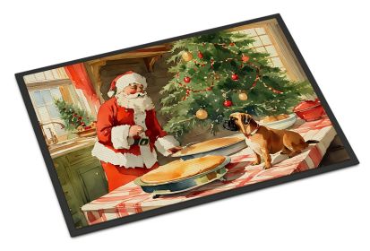 Bullmastiff Christmas Cookies Doormat Front Door Mat Indoor Outdoor Rugs for Entryway, Non Slip Washable Low Pile, 24H X 36W -K