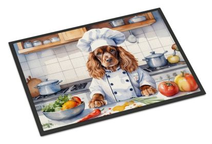 English Cocker Spaniel The Chef Doormat Front Door Mat Indoor Outdoor Rugs for Entryway, Non Slip Washable Low Pile, 24H X 36W -K