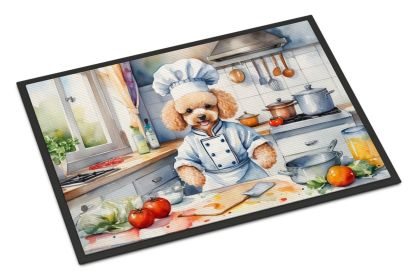 Poodle The Chef Doormat Front Door Mat Indoor Outdoor Rugs for Entryway, Non Slip Washable Low Pile, 24H X 36W -F