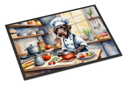 German Wirehaired Pointer The Chef Doormat Front Door Mat Indoor Outdoor Rugs for Entryway, Non Slip Washable Low Pile, 24H X 36W -B