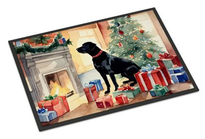 Labrador Retriever Cozy Christmas Doormat Front Door Mat Indoor Outdoor Rugs for Entryway, Non Slip Washable Low Pile, 24H X 36W -B