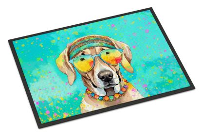 Weimaraner Hippie Dawg Doormat Front Door Mat Indoor Outdoor Rugs for Entryway, Non Slip Washable Low Pile, 24H X 36W -E