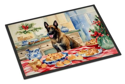 Belgian Malinois Christmas Cookies Doormat Front Door Mat Indoor Outdoor Rugs for Entryway, Non Slip Washable Low Pile, 24H X 36W -G
