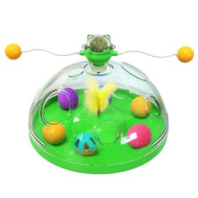Interactive  Toy Ball Pets s Puzzle Spinning Track with Plush Balls Feather Teaser Kitten Toys Game nip Ball Toy