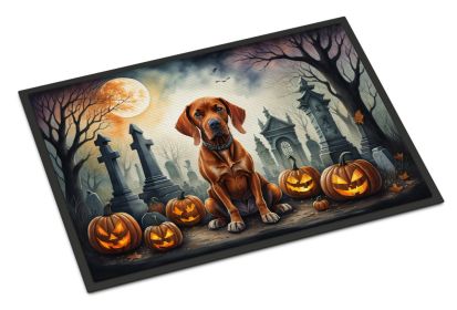 Vizsla Spooky Halloween Doormat Front Door Mat Indoor Outdoor Rugs for Entryway, Non Slip Washable Low Pile, 18H X 27W -C