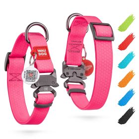 Waterproof Dog Collar Adjustable for L/M/S Dogs Heavy Duty Dog with Durable Metal Clasp 10-16 inch Neck x 4/5 inch Wide Metal Buckle Pink Color