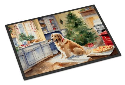 Golden Retriever Christmas Cookies Doormat Front Door Mat Indoor Outdoor Rugs for Entryway, Non Slip Washable Low Pile, 24H X 36W -K