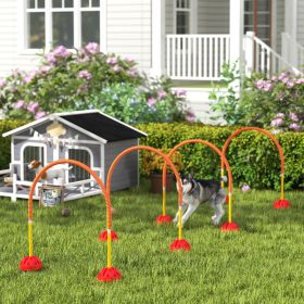 4 Piece Dog Agility Equipment w/ 4 Adjustable Width Doors, Carry Bag, Easy Assemble & Portable, Orange-Z
