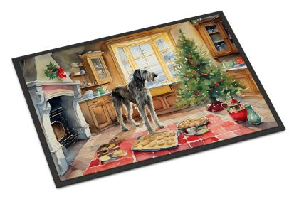 Irish Wolfhound Christmas Cookies Doormat Front Door Mat Indoor Outdoor Rugs for Entryway, Non Slip Washable Low Pile, 24H X 36W -F