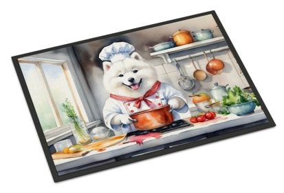 Samoyed The Chef Doormat Front Door Mat Indoor Outdoor Rugs for Entryway, Non Slip Washable Low Pile, 24H X 36W -B
