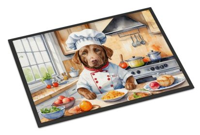 Chesapeake Bay Retriever The Chef Doormat Front Door Mat Indoor Outdoor Rugs for Entryway, Non Slip Washable Low Pile, 24H X 36W -L
