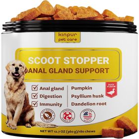 Scoot Stopper Soft Chews Fiber for Dogs Anal Gland Digestion Support Chews with Pumpkin & Psyllium Husk 180 Chewables for Dog Digestive Health