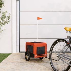 Pet Bike Trailer Orange & Black Oxford FabricandIron