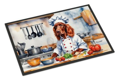 Irish Setter The Chef Doormat Front Door Mat Indoor Outdoor Rugs for Entryway, Non Slip Washable Low Pile, 24H X 36W -K