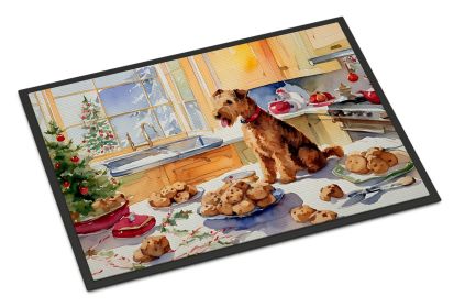 Lakeland Terrier Christmas Cookies Doormat Front Door Mat Indoor Outdoor Rugs for Entryway, Non Slip Washable Low Pile, 24H X 36W -F