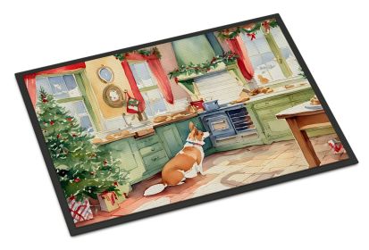 Corgi Christmas Cookies Doormat Front Door Mat Indoor Outdoor Rugs for Entryway, Non Slip Washable Low Pile, 24H X 36W -K