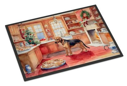 Bloodhound Christmas Cookies Doormat Front Door Mat Indoor Outdoor Rugs for Entryway, Non Slip Washable Low Pile, 24H X 36W -L