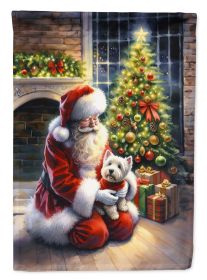 Westie & Santa Claus Garden Flag Mailbox Flag Decorative Yard Flag Banner Outside Patio Artwork Yard Flower Beds Garden