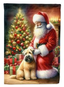 Wheaten Terrier & Santa Claus Garden Flag Mailbox Flag Decorative Yard Flag Banner Outside Patio Artwork Yard Flower Beds Garden