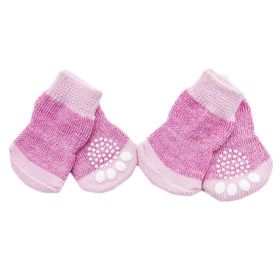 4 Pcs Pink Knitted Dogs Socks  Socks Cute Pet Socks Dog Paw Protection for Puppy Indoor Wear