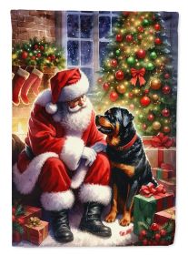Rottweiler & Santa Claus Garden Flag Mailbox Flag Decorative Yard Flag Banner Outside Patio Artwork Yard Flower Beds Garden