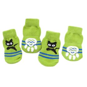 4 Pcs Green s Knitted Dogs Socks  Socks Cute Pet Socks Dog Paw Protection for Puppy Indoor Wear