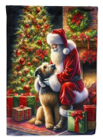 Irish Wolfhound & Santa Claus Garden Flag Mailbox Flag Decorative Yard Flag Banner Outside Patio Artwork Yard Flower Beds Garden