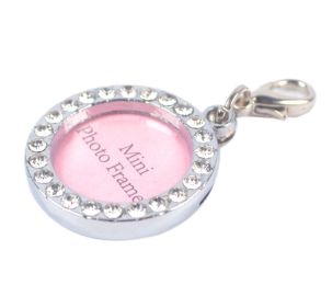 Pet Round Rhinestone Writable Name Telephone ID Tags for Dogs s