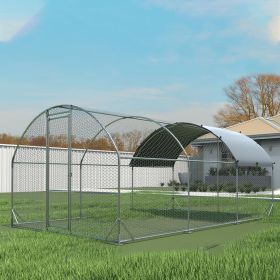 Large metal pen three support steel wire impregnated plastic net cage Oxford cloth silver plated waterproof UV protection 9.2'W x 18.7'L x 6.5'H