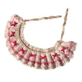 Handmade Pink Bowknot Retro Lace Collars Dog Necklace  Neckerchief 8.2-11.2"
