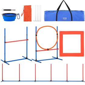 VEVOR Dog Agility Training Equipment 4 PCS Set with Hurdles Jump Ring Pause Box-E