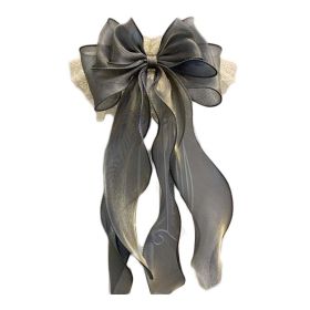 Blue Grey  Ribbon Collar Large Metallic Knotbow Dog Pet Scarf Lace Pet Necktie Necklace Collar