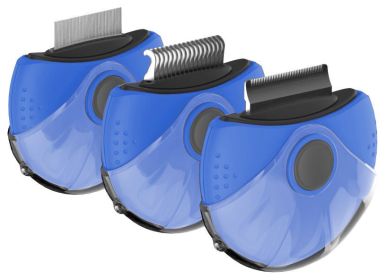 Pet Life 'Axler' Triple Rotating Rake Deshedder & Dematting Grooming Pet Comb