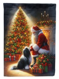 Tibetan Terrier & Santa Claus Garden Flag Mailbox Flag Decorative Yard Flag Banner Outside Patio Artwork Yard Flower Beds Garden