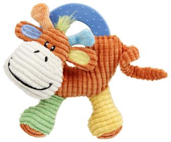 Pet Life 'Moo-cifier' Plush Squeaking & Rubber Teething Newborn Puppy Dog Toy