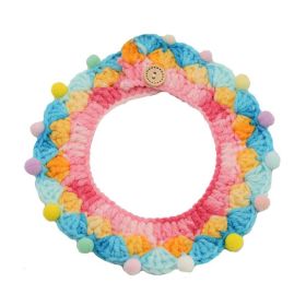 Pink Blue Pet Collar  Dog Rabbit Handmade Knitted Necklace Scarf New Year Christmas Crochet Collar Bib Photography Prop