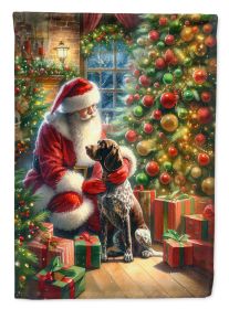 German Shorthaired Pointer & Santa Claus Garden Flag Mailbox Flag Decorative Yard Flag Banner Outside Patio Artwork Yard Flower Beds Garden