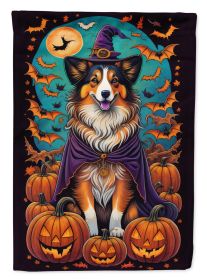 Sheltie Witchy Halloween Garden Flag Mailbox Flag Decorative Yard Flag Banner Outside Patio Artwork Yard Flower Beds Garden