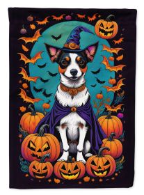 Jack Russell Terrier Witchy Halloween Garden Flag Mailbox Flag Decorative Yard Flag Banner Outside Patio Artwork Yard Flower Beds Garden
